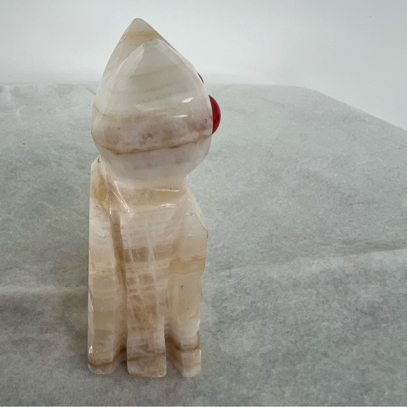 Vintage owl onyx, paperweight collectible figurine decoration Carved Marble Owl - Picture 7 of 16